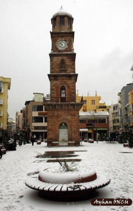 Kış Mevsiminde Çanakkale Saat Kulesi