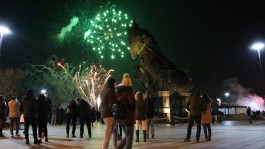 Çanakkale Kordon Boyundaki Ünlü Troy Atı'nın Gece Görüntüsü