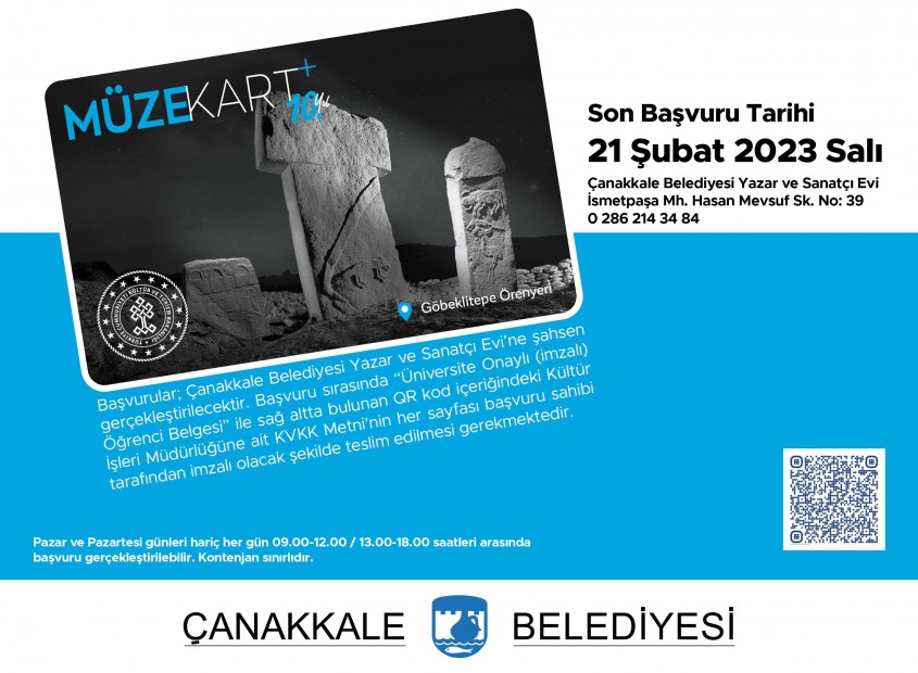  Çanakkale Belediyesi’nden Üniversite Öğrencilerine Ücretsiz Müze Kart	 